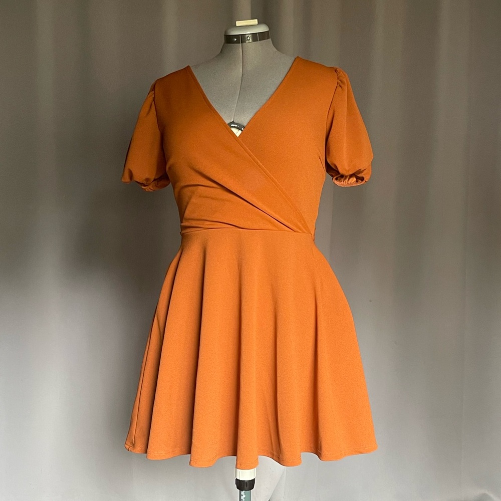 Short Faux Wrap Dress Fashion Nova | Size L